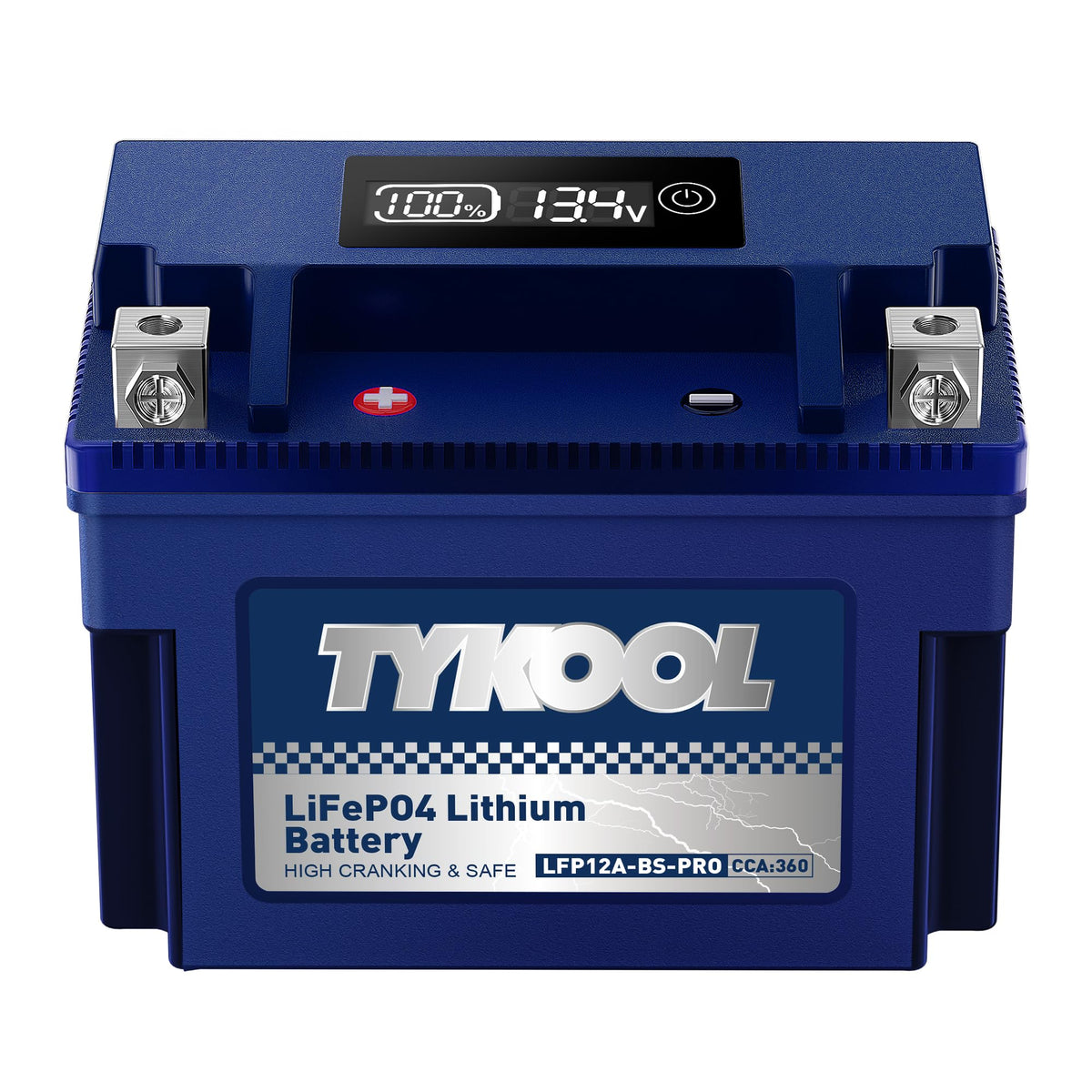 TYKOOL LFP20CH-BS-PRO LiFePO4 Lithium Battery, Replaces YTX20CH-BS YTX20CH, 420CCA 7Ah fits for BMW K1600GT GTL R1250RT R1200RT (2014-2023) Suzuki KingQuad 750 (2008-2024), [- +]