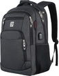 Laptop Backpack,Business Travel Anti Theft Slim Durable Laptops Backpack with USB Charging Port,Water Resistant College Computer Bag for Women & Men Fits 15.6 Inch Laptop and Notebook - Black