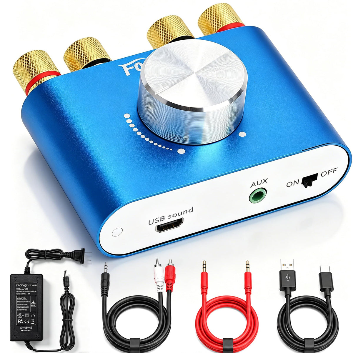 Facmogu M6 Mini Bluetooth 5.0 Stereo Amplifier, 100W x 2 HiFi Audio Amp