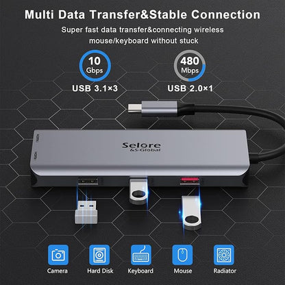 Docking Station for MacBook Pro/MacBook Air M1 2020 2019 2018 13" 15" 16", USB C Docking Station Dual Monitor, USB C Hub with 3 * 10Gbps USB Port, 100W PD Charging