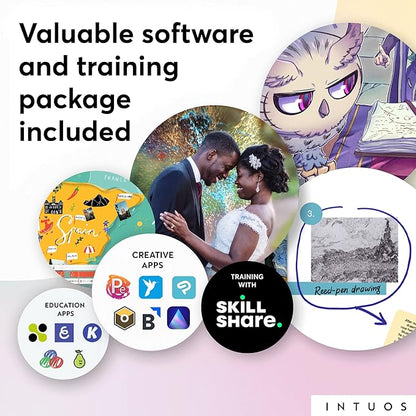 Wacom Intuos Small Graphics Drawing Tablet, includes Training & Software; 4 Customizable ExpressKeys Compatible With Chromebook Mac Android & Windows, photo/video editing, design & education,Black