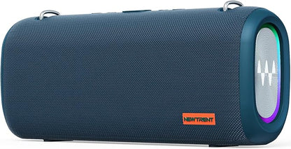 Vibe Pro Outdoor Bluetooth Speaker, 80W Peak Loud Portable Wireless Speaker, Waterproof IPX65, Deep Bass, RGB Lights, Studio Quality Sound Powered by Waves Audio, Party & Pool Ready (Blue)