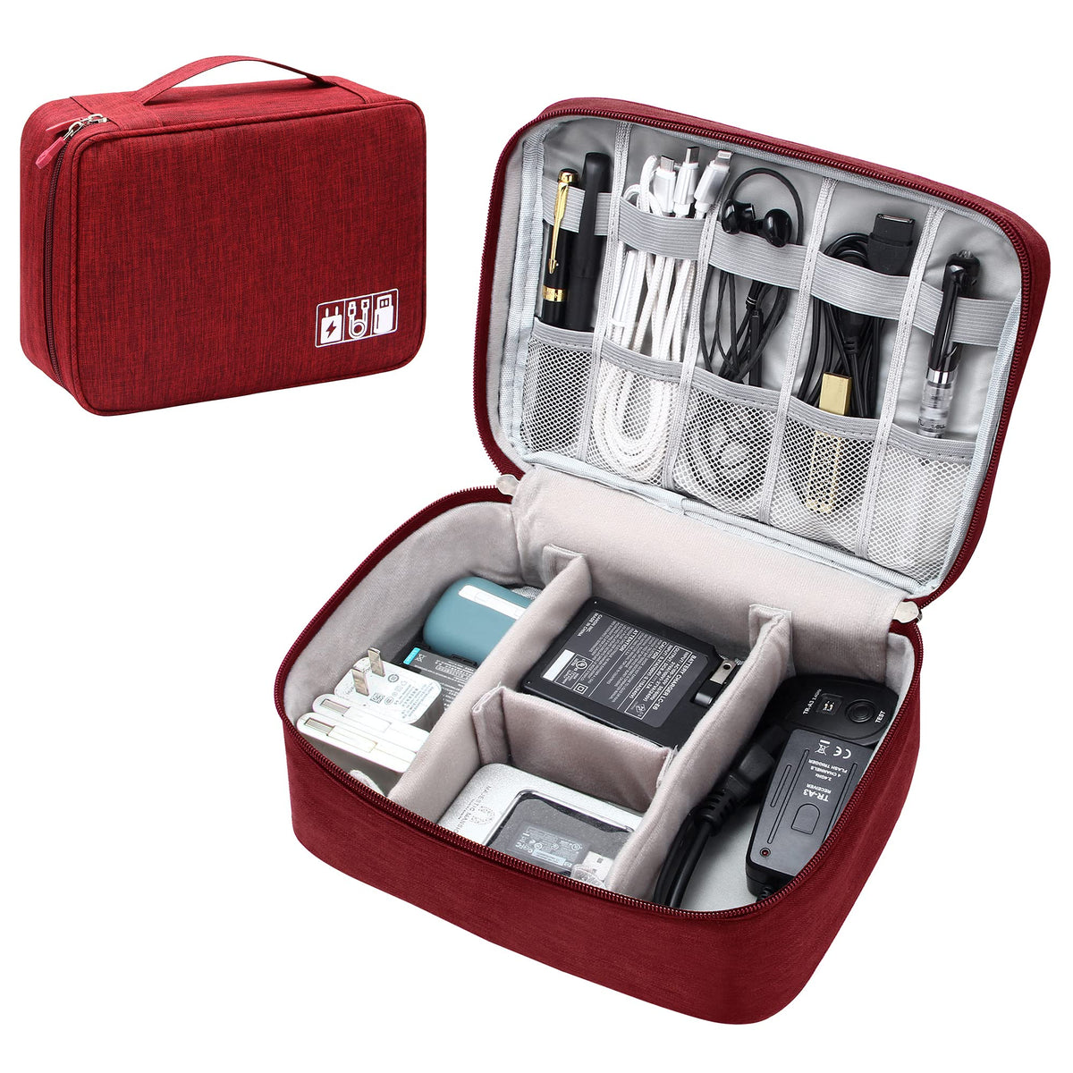 SELLYFELLY Electronics Organizer Travel Universal Cable Organizer Bag Waterproof Electronics Accessories Storage Cases for Cable, Charger, Phone, USB, SD Card, Hard Drives, Power Bank, Cords
