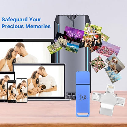 Secure Auto Backup Photo Stick 256GB | Fully Automatic Backup for All Devices | Smart Detection & AI-Powered Organization | Easy Photo Video Backup & Transfer Device | Picture-Saver-USB-Flash-Drive