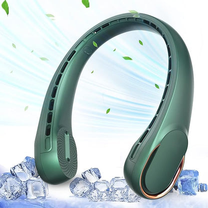 Neck Fan,Portable Bladeless Neck Fan, USB Rechargeable Personal Fan, 4000 mAh Battery Operated Wearable Fan, 3 Speeds Adjustable,Faster Cooling, Ultra Quiet, Suitable for Home, Office, Sports