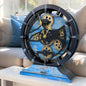 ImprovingLife The Gears Clock Desk Clock 10 inches with Real Moving Gears Convertible into Wall Clock (Silver Glamour)