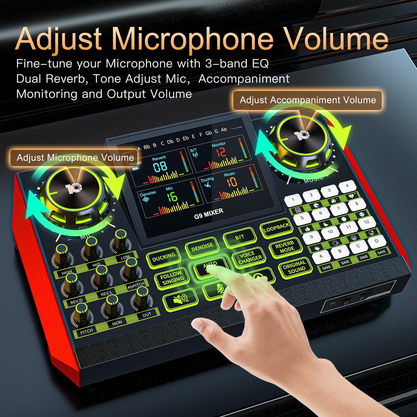 podcast equipment bundle, Live Sound Card with Audio Interface, All-in-One Audio Mixer with Voice Changer, Condenser Microphone for Live Streaming, Singing, Gaming, and Content Creation.