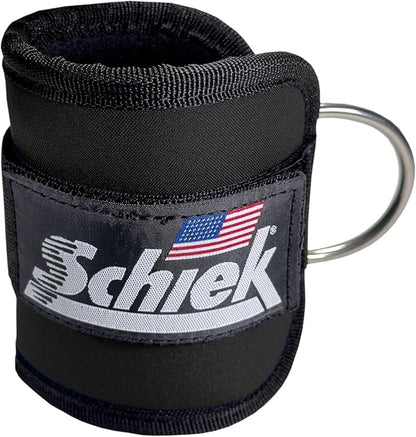 Schiek Sports 1707 Ankle Cuffs - Ideal for Glute Kickbacks and Cable Machine Workouts - Durable and Built To Last