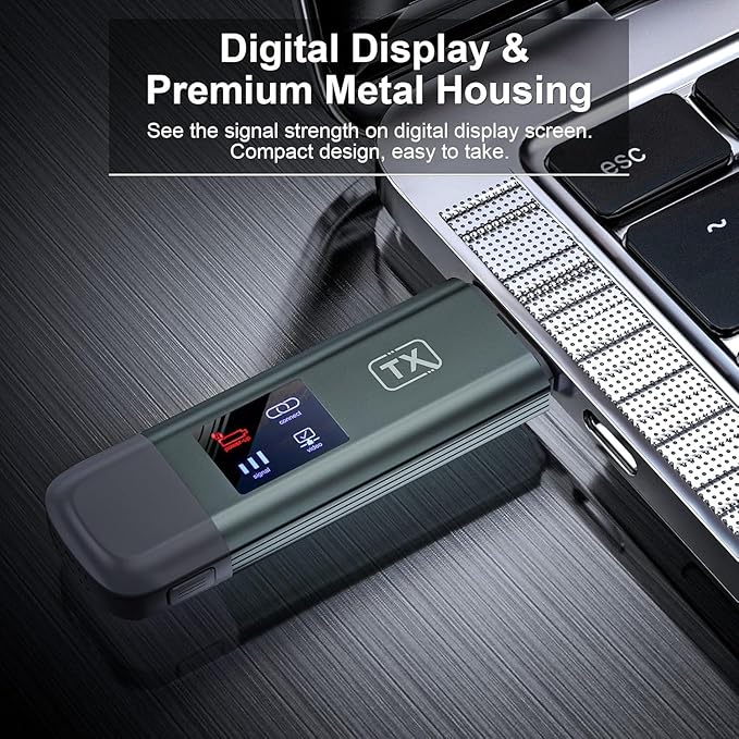 Wireless HDMI Transmitter and Receiver, TTQ Wireless HDMI Extender 4K Supported, Metal Housing, LED Display, 100FT Range, 2.4G&5G, for PC/Laptop/Camera/HDTV/Projector/TV Box