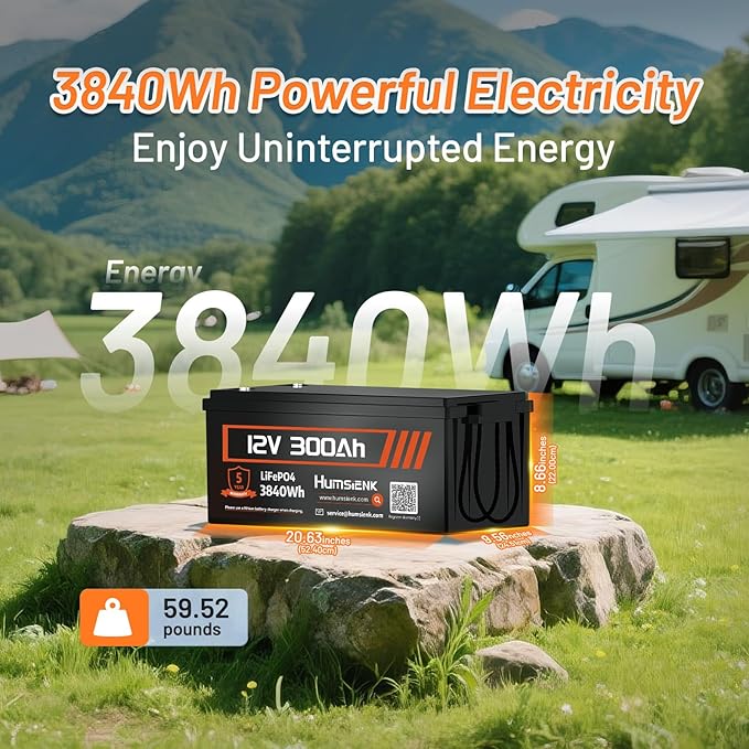 Bluetooth 12V 300Ah Battery LiFePO4 Lithium Built-in 100A BMS, 15000 Deep Cycles Battery 3840Wh with Low-Temp Protection for RV Marine Trolling Motor Home Energy Storage Off-Grid Living