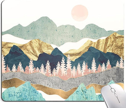 Mouse Pad, Abstract Mountain Mouse Pad, Washable Square Cloth Mousepad for Gaming Office Laptop, Non-Slip Rubber Cute Computer Mouse Pads for Wireless Mouse, Personalized Mouse Pads for Desk