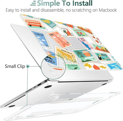 DONGKE for M4 MacBook Pro 16 Inch Case 2024 2023 2021 A3403 A3186 M3 A2991 M2 A2780 M1 A2485 Pro/Max Chip, Plastic Hard Shell Case & Keyboard Cover for Mac Pro 16 with Touch ID, Post Stamps