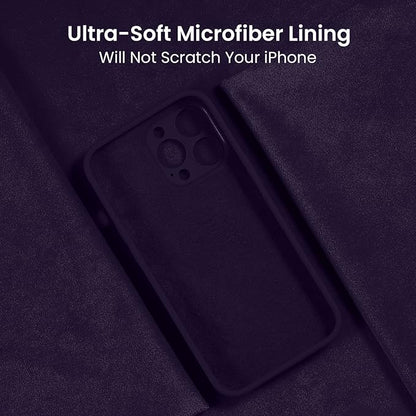 FireNova Designed for iPhone 13 Pro Case, Silicone Upgraded [Camera Protection] Phone Case with [2 Screen Protectors], Soft Anti-Scratch Microfiber Lining Inside, 6.1 inch, Purple