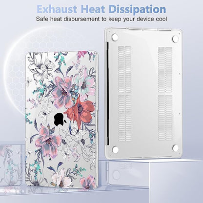 for MacBook Pro 16 inch Case 2019 2020 Release Model A2141, Plastic Hard Shell Cover with Keyboard Cover & Screen Protector for MacBook Pro 16 inch with Touch Bar & Touch ID, Floral C319