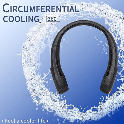 FrSara Neck Fan, Portable Personal Fan Strong Wind, 5200mAh, Air Volume,360° Cooling, No Hair Twisting, Air Volume On 2 Sides, Non-Slip, Quick Charge, Long Use Time, Gift for Women, Men, Birthday