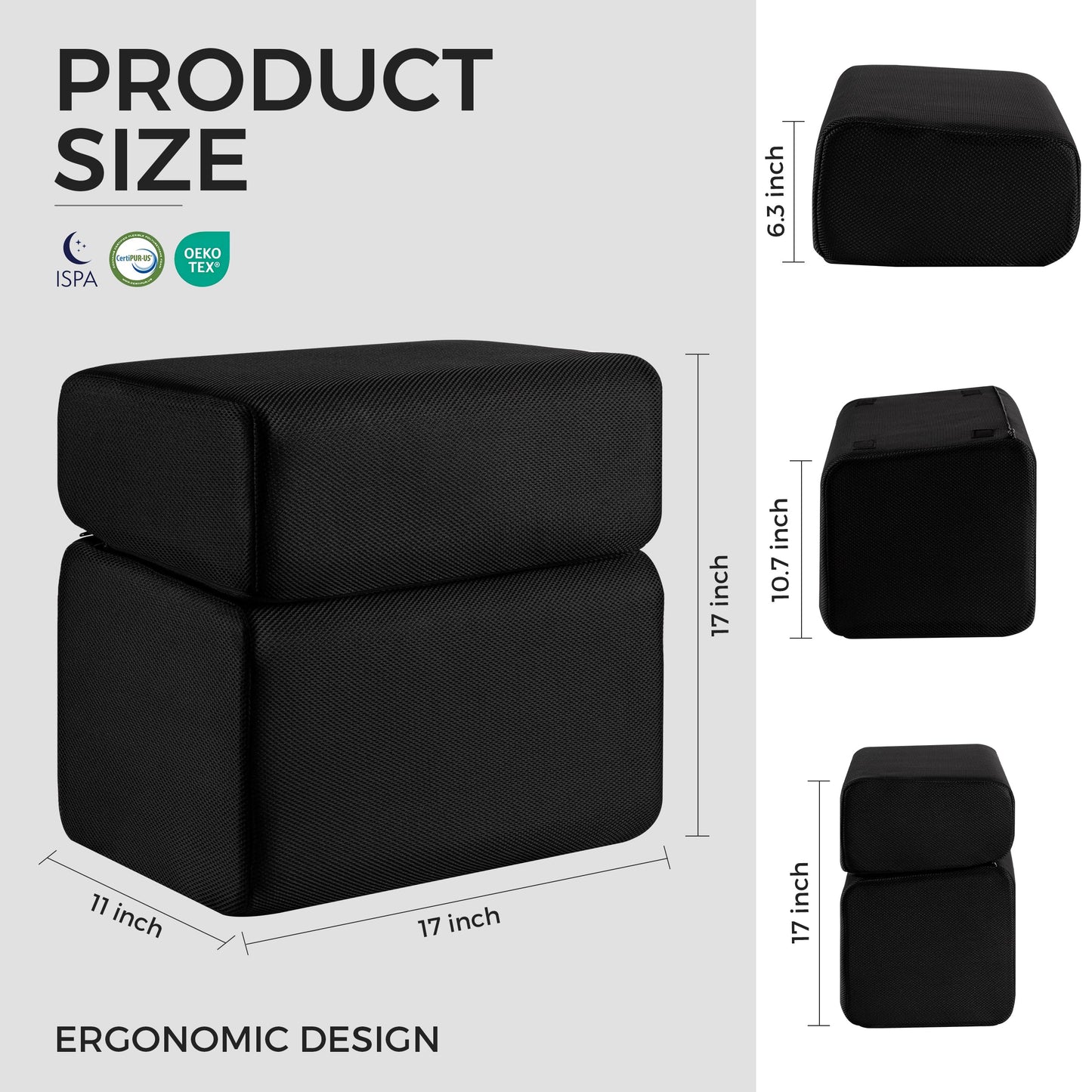 Ganondorf Foot Rest for Under Desk at Work Adjustable Foot Rest Under Desk Ergonomic Foot Stools for Under Office Desk Leg Pillow for Underdesk Footrest with Washable Cover, Mesh Black