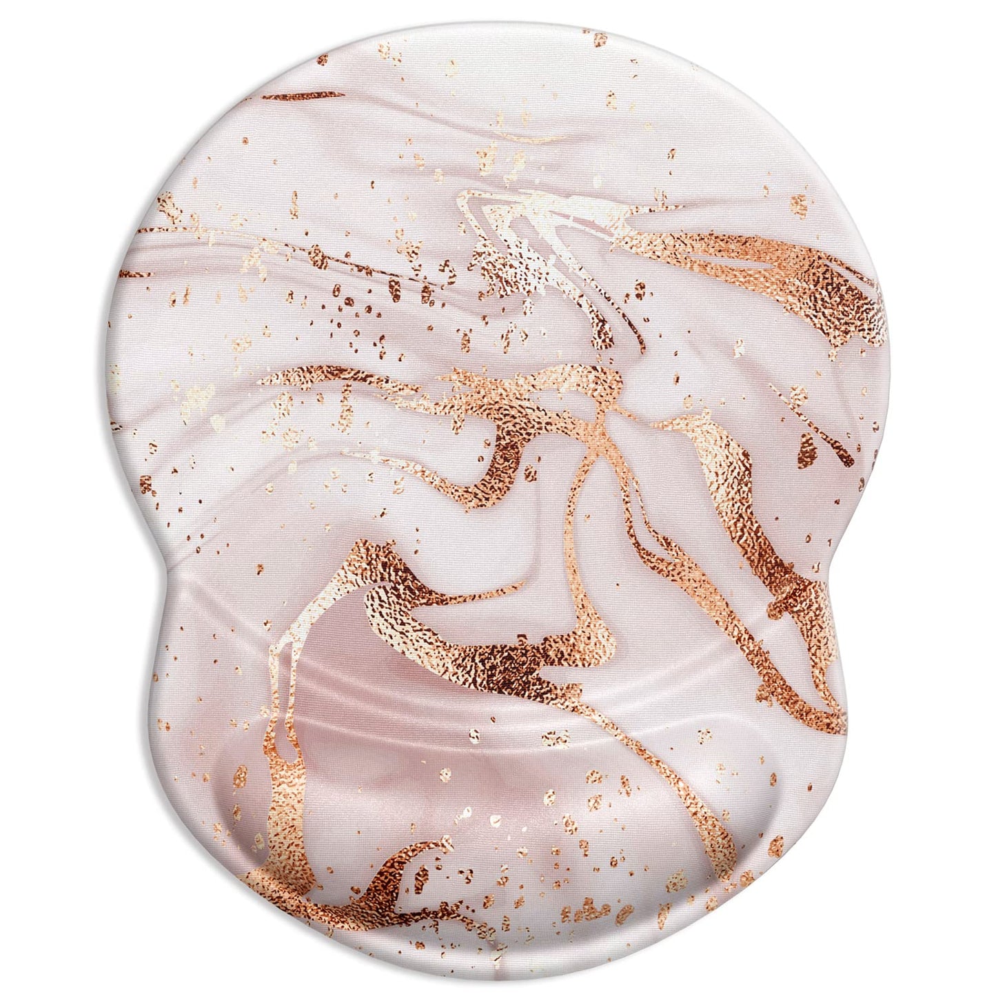 ITNRSIIET Ergonomic Mouse Pad with Gel Wrist Support Small Wrist Rest Smooth Surface Non-Slip PU Base Comfortable Office Supplies Pain Relief, 8.7 x 7.2 inches, Rose Gold Marbling