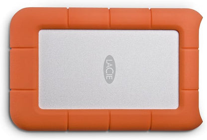 LaCie Rugged Mini 2TB External Hard Drive Portable HDD - USB 3.0/ 2.0 Compatible, Drop Shock Dust Rain Resistant Shuttle Drive, For Mac And PC Computer (LAC9000298), orange