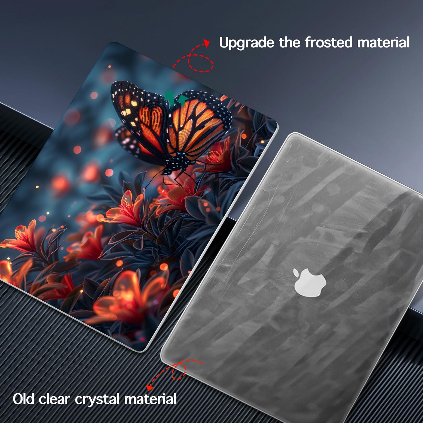 Lepeoac Case for 2026-2021 MacBook Pro 16-inch M5, Butterflies Flowers