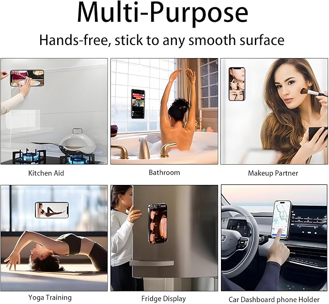 Silicone Double-Sided Suction Phone Case Detachable Mount, Car Dashboard Holder, Hands-Free Sticky Grip Phone Accessories for Selfies & Videos, - iphone & Android Compatible (3.74"x2.2", Baby Pink)