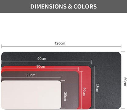 KINGFOM Desk Pad Office Desktop Protecter, PU Leather Desk Mat Blotters Organizer with Comfortable Writing Surface (47.2" x 23.6", White+Gray)