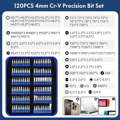 XOOL 140 in 1 Precision Screwdriver Set, Professional Computer Laptop Repair Tool Kit, Electronics Repair Tool with 120 Magnetic Bits, Compatible for Macbook, iPhone, Game Console, Tablet