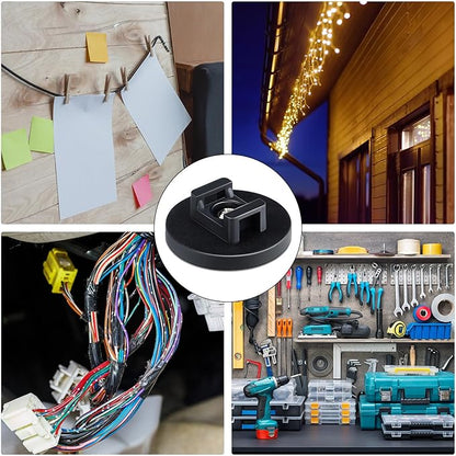 Yookeer Magnetic Zip Tie Mount Base Black Magnetic Cable Clips Wire Holder Multipurpose Cable Ties Management Base Electrical Supplies for Wire