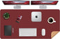 Desk Mat 47" x 23.7" Leather Desk Pad Protector with Natural Cork & PU Leather, Non-Slip Office Desk Mat, Double-Sided Large Mouse Pad, Waterproof Desk Pad for Office&Home (Red)