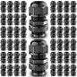 QILIPSU 50pcs M16L Long Thread Cable Gland Waterproof IP68 Nylon Strain Relief Cord Grip Cable Pass Through Wire Connector