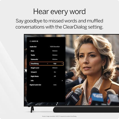 VIZIO 2.1 Soundbar, Wireless Subwoofer w/Dolby Atmos & DTS:X, Bluetooth Speaker, QuickFit™ Compatible – SV210M-08 (New, 2024 Model)
