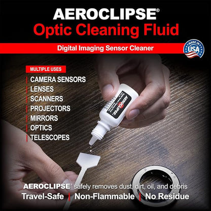 Photographic Solutions Digital Survival Kit - Type-3 (24mm) Sensor Swabs, PEC-PAD Photo Wipes, E-Wipe Packet, Aeroclipse Optic Cleaner Non-Flamable Solution - Camera Cleaning Kit with Travel Bag