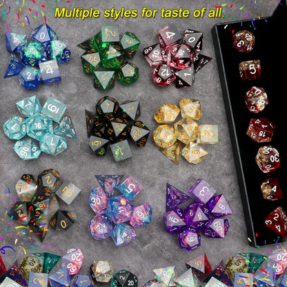 Haxtec Mystery Sharp Edge DND Dice Set, Resin Polyhedral RPG Dice