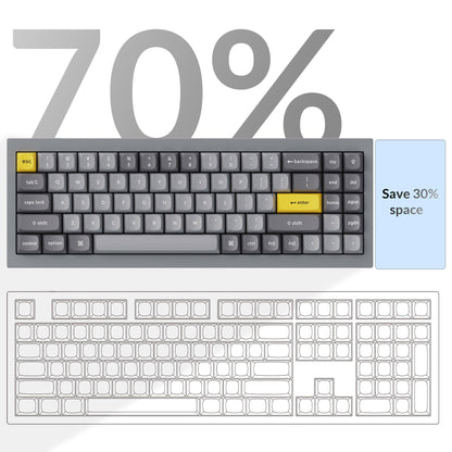 Keychron Q7 Wired Custom Mechanical Keyboard, 70% Layout QMK/VIA Programmable Macro with Hot-swappable Gateron G Pro Blue Switch Double Gasket Compatible with Mac Windows Linux (Grey)