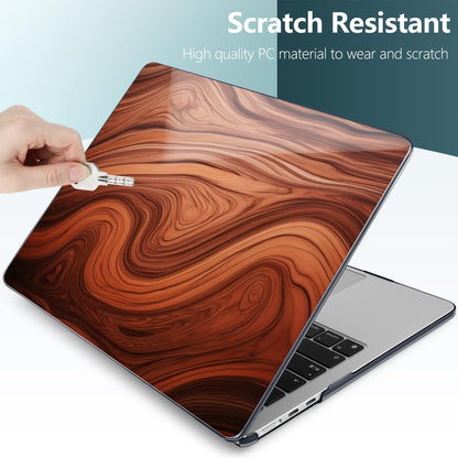 TWOLSKOO for MacBook Air 15 inch Case 2026 2025 2024 2023 Release M5 A3448 M4 A3241 M3 A3114 M2 A2941, Plastic Hard Shell & Screen Protector & Keyboard Cover & Type C Adapter, Wood Grain