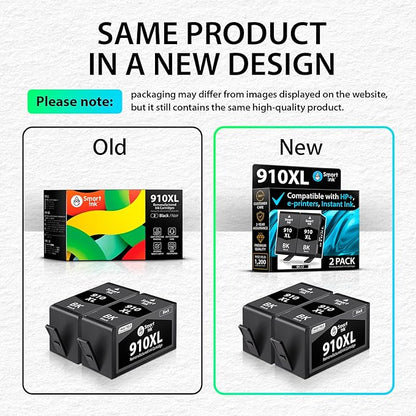 Smart Ink Remanufactured Ink Cartridge Replacement for HP 910 XL 910XL (Black XL 2 Combo Pack) to use with HP OfficeJet Pro 8025e 8028e 8035e 8025 8028 8035 OfficeJet 8015e 8022e 8015 8022 Printers