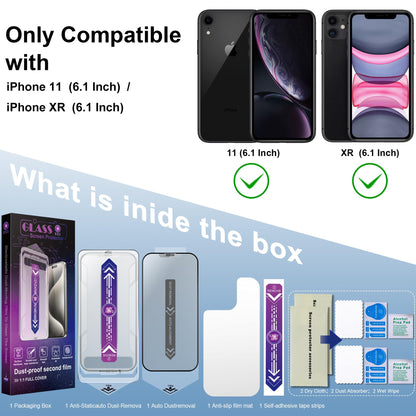 SHANG PIN JIA 2 Pack Matte Screen Protector for iPhone 11 and iPhon XR 6.1-Inch Auto Dust Removal, No Bubbles, Tempered Glass Film, Easy Installation