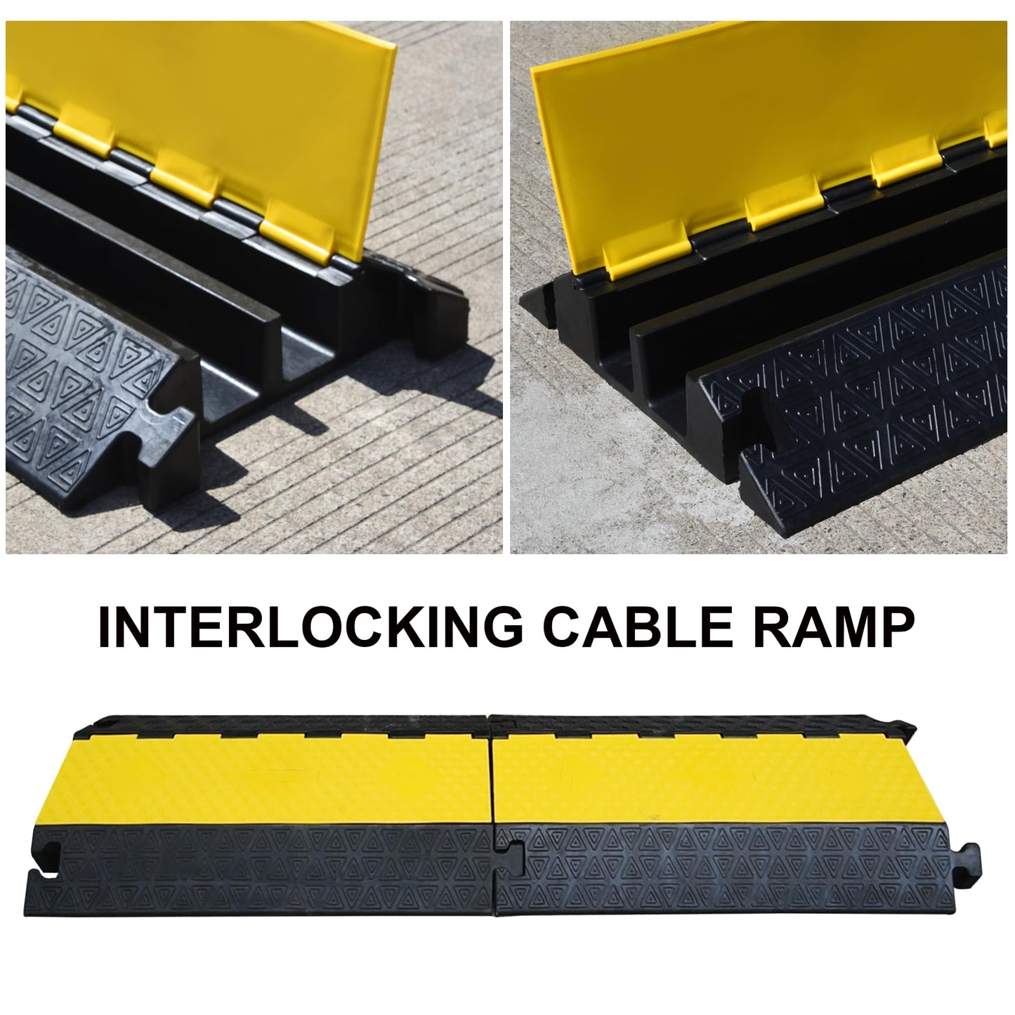 OrangeStar Heavy-Duty Rubber Cable Protector Ramp 2-Channel