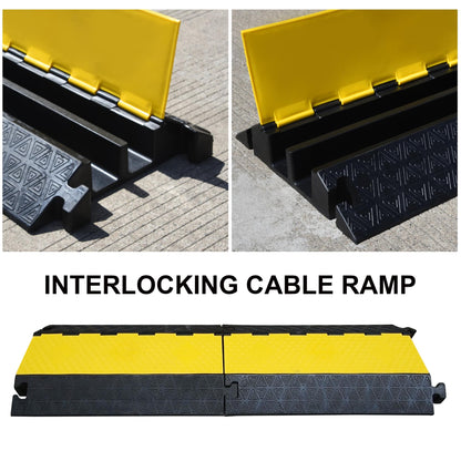 OrangeStar Heavy-Duty Rubber Cable Protector Ramp 2-Channel