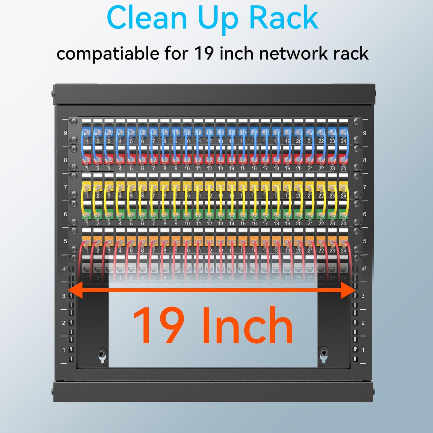 Sokqovt 24 Port Blank Keystone Patch Panel with Snap-in Design (4 Pack), Cat6 Network Patch Panel 1U 19 inch, Rack Mount Ethernet Patch Panel (for Slim Keystone Only)