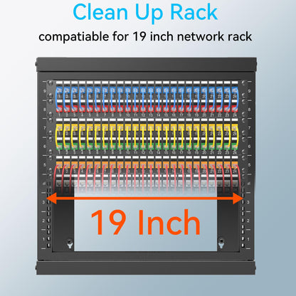 Sokqovt 24 Port Blank Keystone Patch Panel with Snap-in Design (4 Pack), Cat6 Network Patch Panel 1U 19 inch, Rack Mount Ethernet Patch Panel (for Slim Keystone Only)