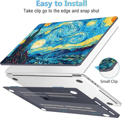 Mektron Case for MacBook Pro 16" M4 A3403 A3186 M3 A2991 M2 A2780 M1 A2485 (2021/2023/2024) Pro/Max with Touch ID, Hard Shell Plastic Laptop Cover Keyboard Cover Screen Protector, Abstract Starry Sky
