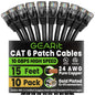 GEARit Cat6 Patch Cables Cat 6 Ethernet Cable 6 ft 10-Pack Green