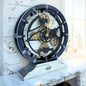 ImprovingLife The Gears Clock Desk Clock 10 inches with Real Moving Gears Convertible into Wall Clock (Silver Glamour)