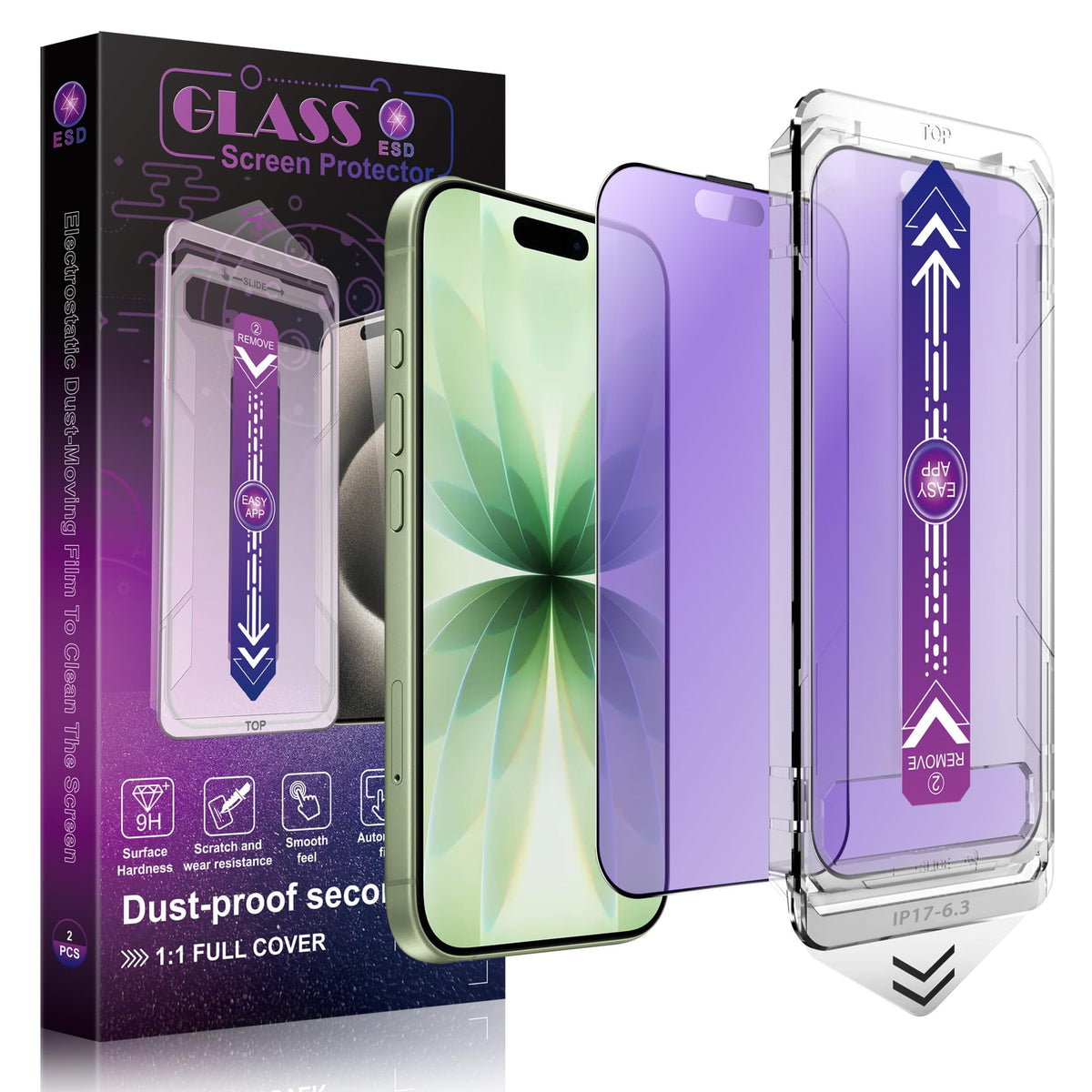 CHRYSHA 2-Pack Privacy Screen Protector for iPhone Air 6.5-Inch, Auto Dust Removal, No Bubbles,Anti-Spy Tempered Glass Film, Easy Installation