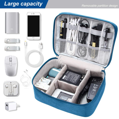 SELLYFELLY Electronics Organizer Travel Universal Cable Organizer Bag Waterproof Electronics Accessories Storage Cases for Cable, Charger, Phone, USB, SD Card, Hard Drives, Power Bank, Cords