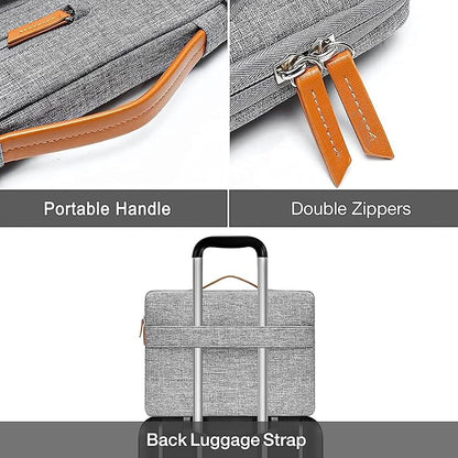 MOSISO 360 Protective Laptop Case 15 inch, 15 inch Laptop Sleeve Compatible with MacBook Air M4 M3 M2 2025 2024 2023, Dell XPS Plus, Side Open Carrying Case with 4 Zipper Pockets&Handle, Gray