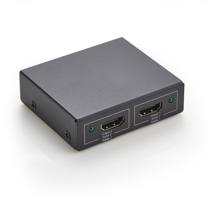 Amazon Basics HDMI Splitter 1 in 2 Out for Dual Monitors, 4K@30Hz, 1080P, Mirror Only, Black