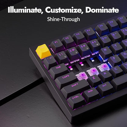 P1 HE 75% Wireless Custom Mechanical Gaming Keyboard with Gateron Double-Rail Magnetic Switches Knob Version, QMK 2.4 GHz Bluetooth 5.2 RGB Backlight Compatible with Mac Windows Linux-Black