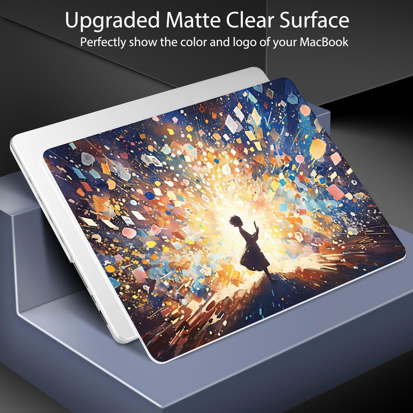 Lepeoac Case for 2026-2021 MacBook Pro 16-inch M5,Colorful Lights & Stars