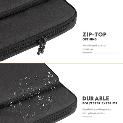 MoKo 12.9 Inch Tablet Sleeve Bag Carrying Case with Pockets Fits 13 Inch New iPad Pro M4 & Air M2 2024, iPad Pro 12.9 M2&M1, Surface Laptop Go 12.4", Galaxy Tab S8+/S9+ 12.4", Black & Gray